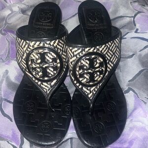 Tory Burch Black Leather Sandals